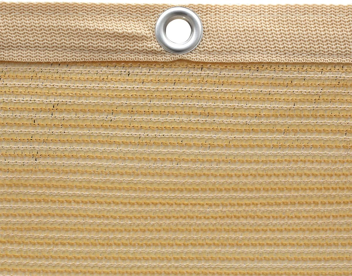 Shatex 90% Shade Fabric Sun Shade Cloth Taped Edge with Grommets Sun-Block Mesh Shade for Pergola Cover Canopy 12?? x 20??, Wheat, 12 Bungee Balls - Image 7