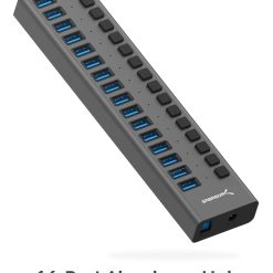 Alternative view of Sabrent 16-Port USB 3.0 Data HUB and Charger with Individual switches [90 Watts] (HB-PU16)