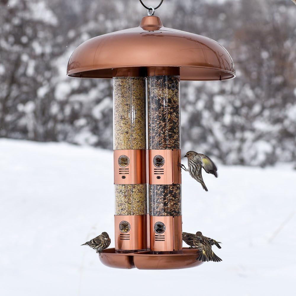Perky-Pet 7103-2 Copper Finish Triple Tube Bird Feeder - Image 5